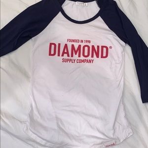 Navy and white baseball tee